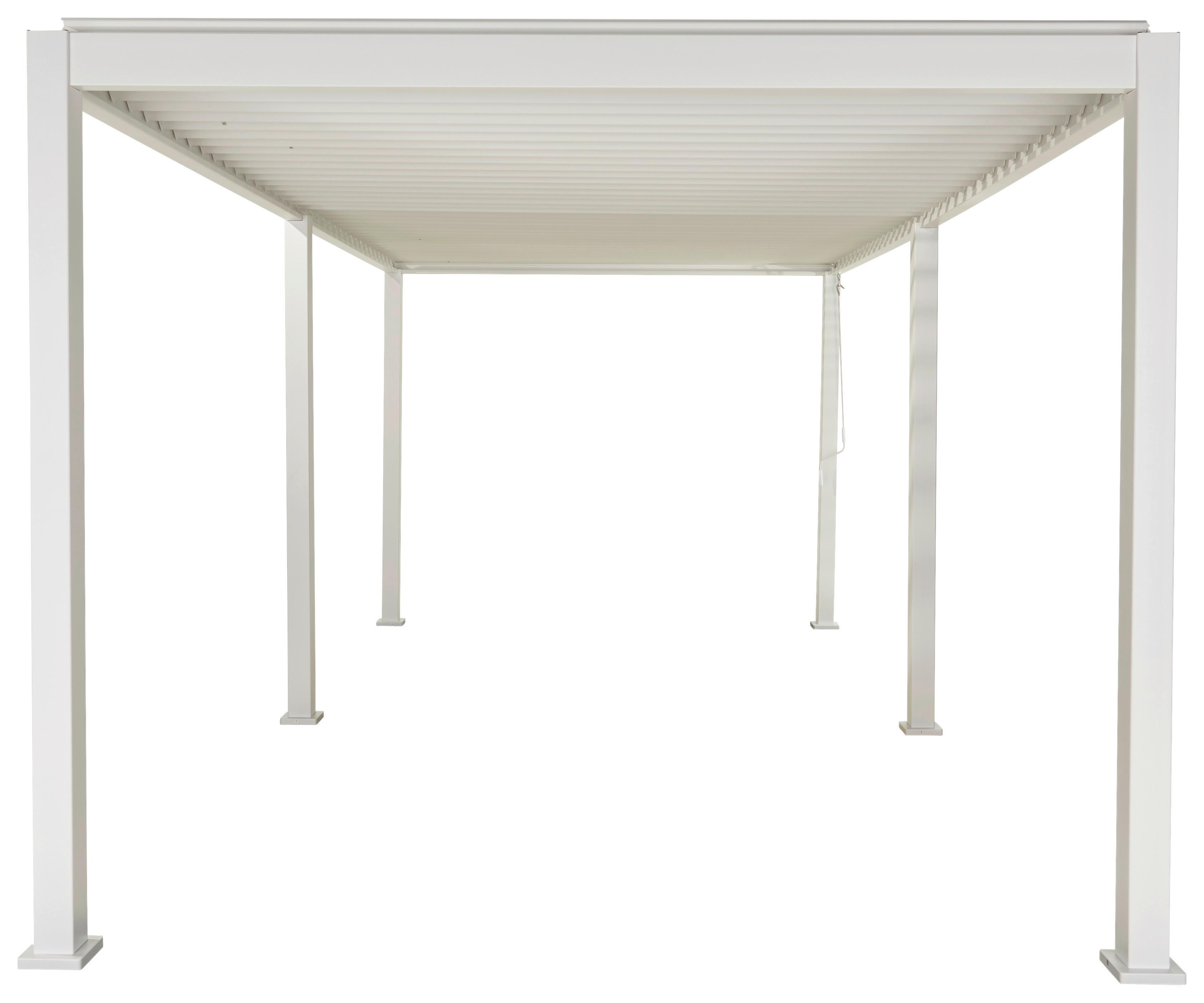 Pavillon Mirador ca. 600x250 cm Weiß - Weiß, MODERN, Metall (600/250/300cm) - Gardenson