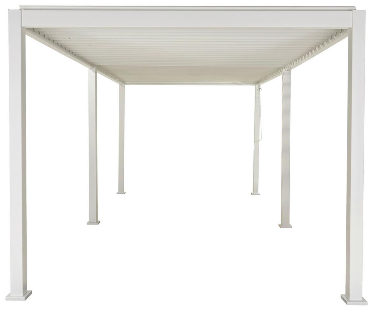 Pergola Deluxe, Bela, 600x300cm - bela, Moderno, kovina (600/250/300cm) - Gardenson