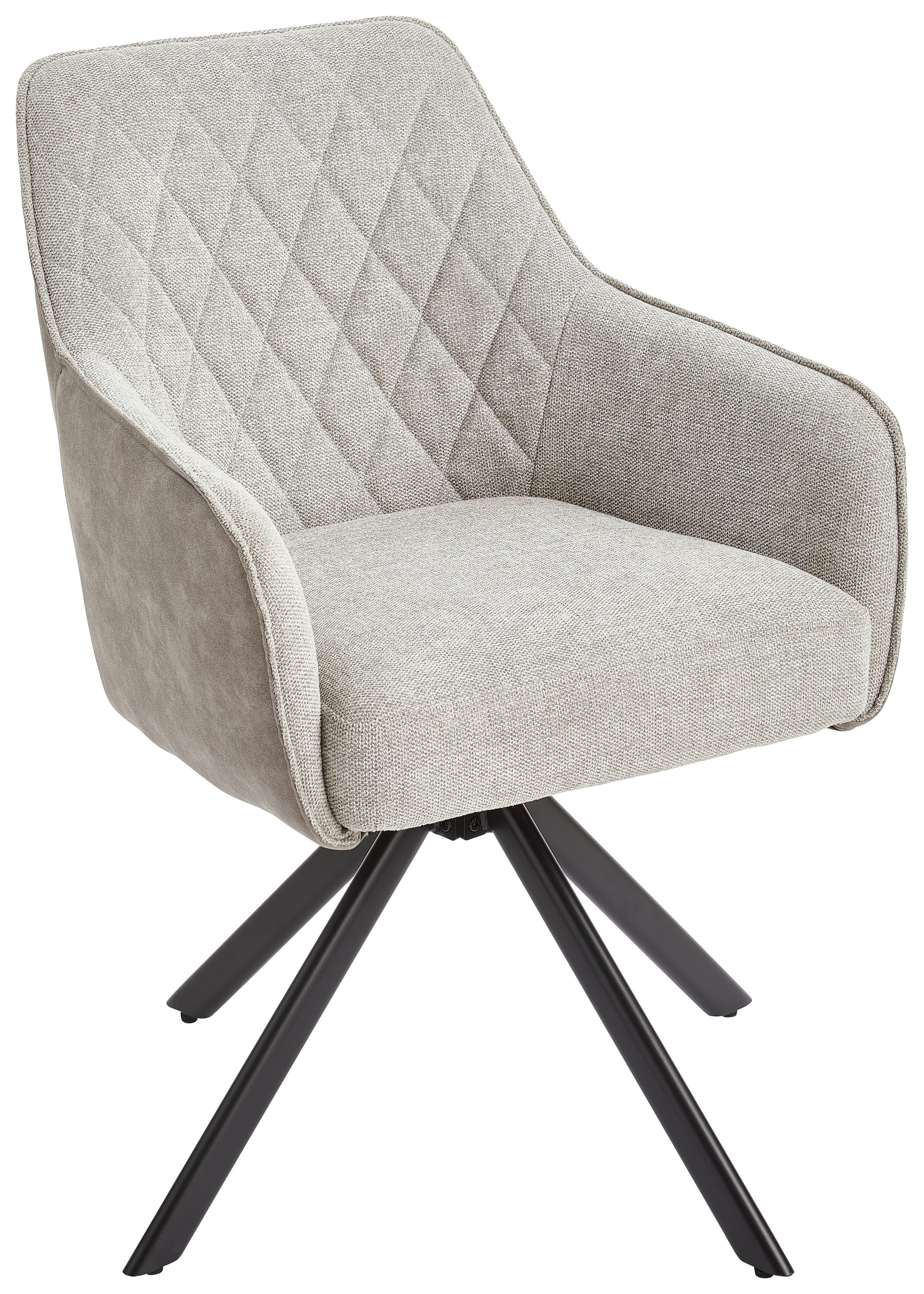 KRZESŁO Z PODŁOKIETNIKAMI JULE - beżowy/czarny, Modern, metal/drewno (60/87/65cm) - Livetastic