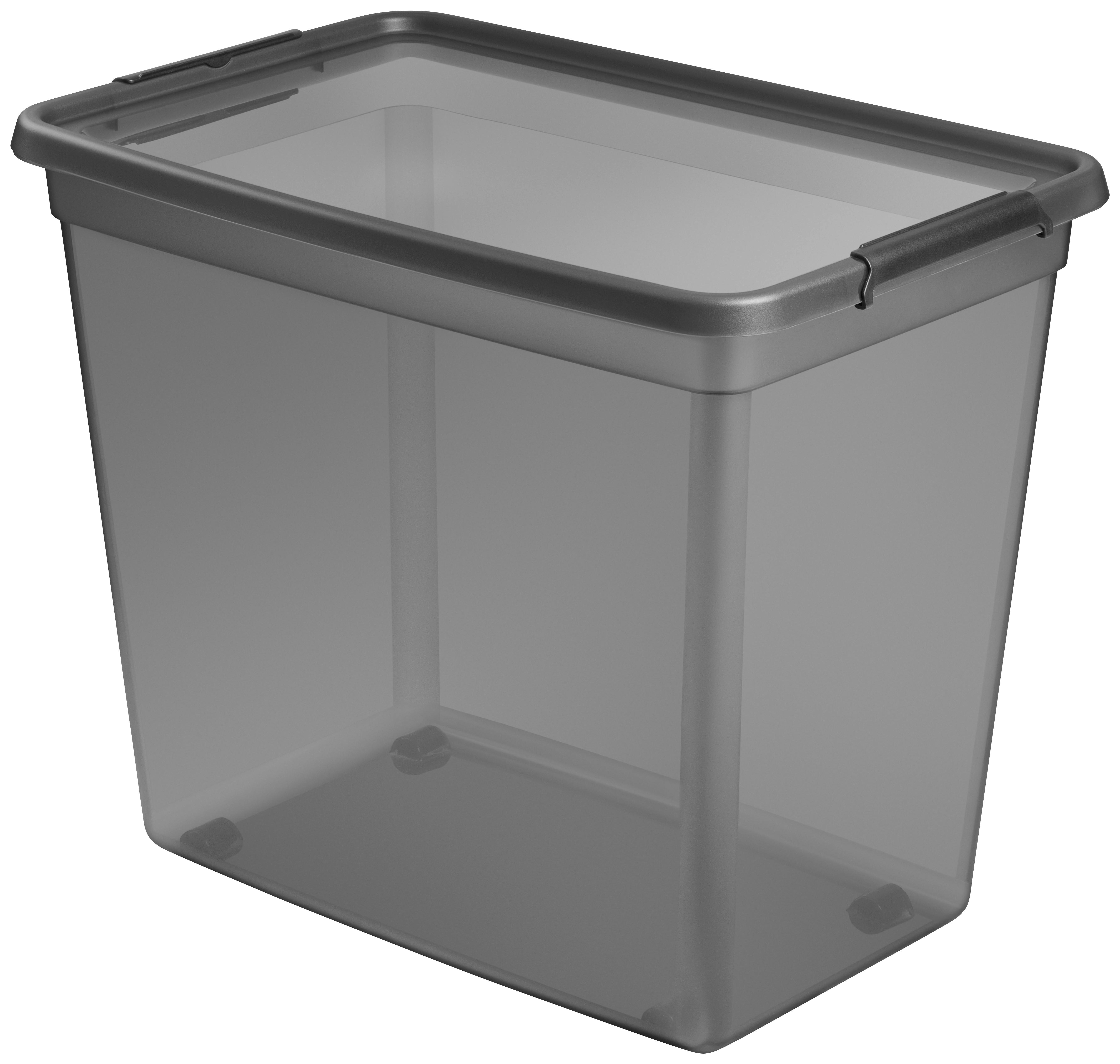 Aufbewahrungsbox Blacky in Schwarz ca. 40l - Transparent/Schwarz, MODERN, Kunststoff (58/39/26,5cm) - Mömax