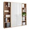 Aktenschrank Office Edition Sw Set 3 hoch Eiche/Weiß - Weiß Hochglanz/Sonoma Eiche, MODERN, Holzwerkstoff (173/186/33cm) - MID.YOU