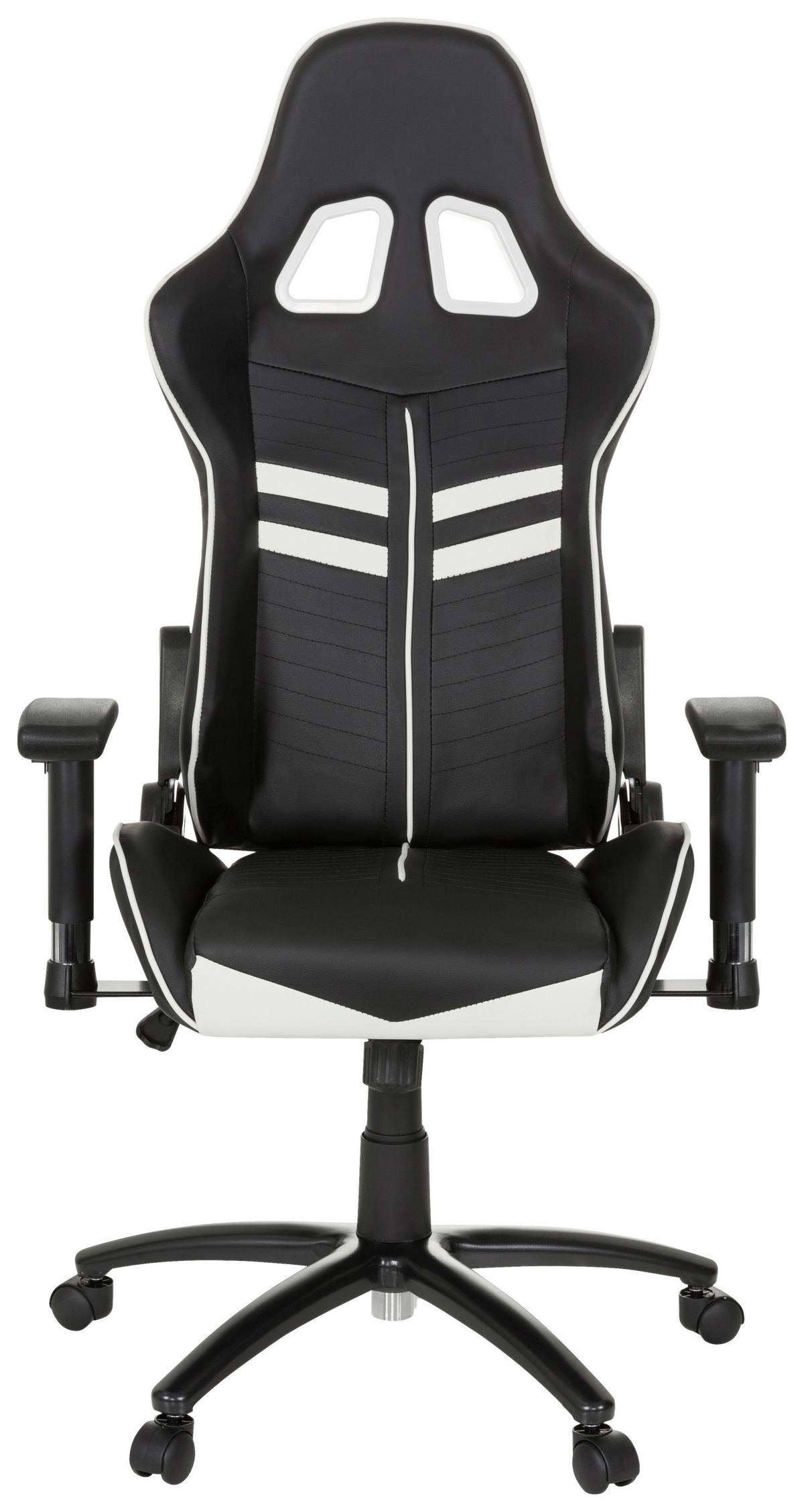 Gaming Stol League Pro, Črna, Bela - črna/bela, Moderno, kovina/umetna masa (72/138/63cm) - MID.YOU