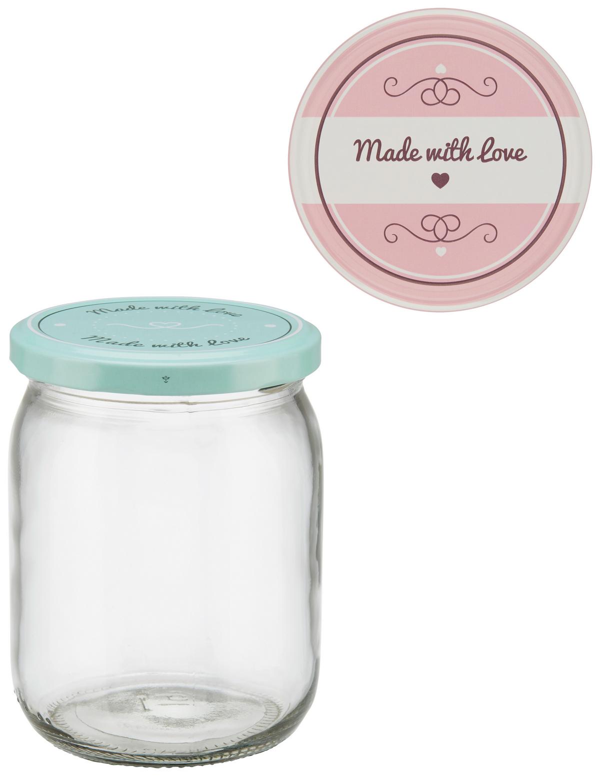 Einmachglas Rosie in diversen Farben - Klar/Rosa, Glas (540ml)