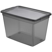 Aufbewahrungsbox Blacky in Schwarz ca. 80l - Transparent/Schwarz, MODERN, Kunststoff (58/39/48cm) - Mömax