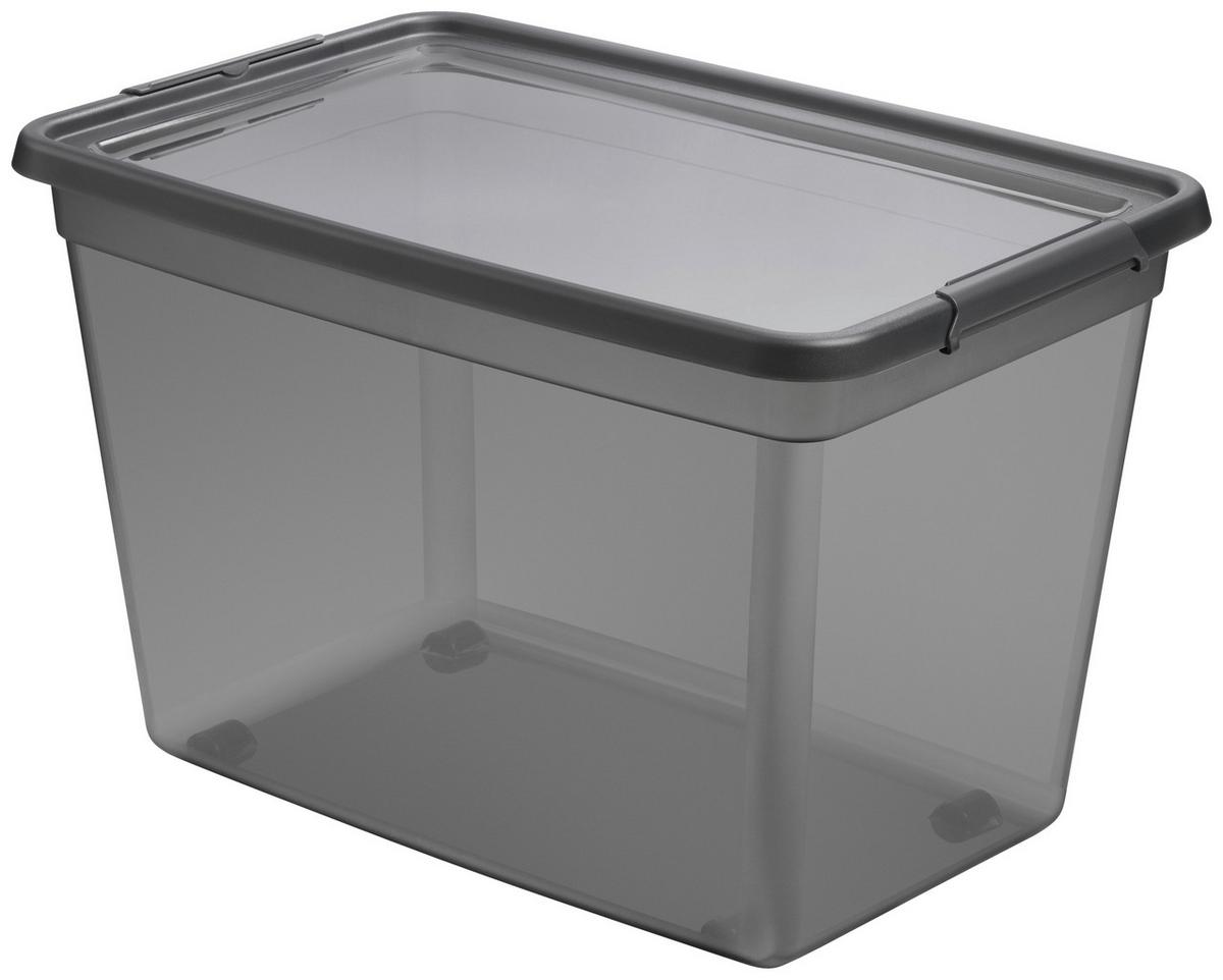 Aufbewahrungsbox Blacky in Schwarz ca. 80l - Transparent/Schwarz, MODERN, Kunststoff (58/39/48cm) - Mömax