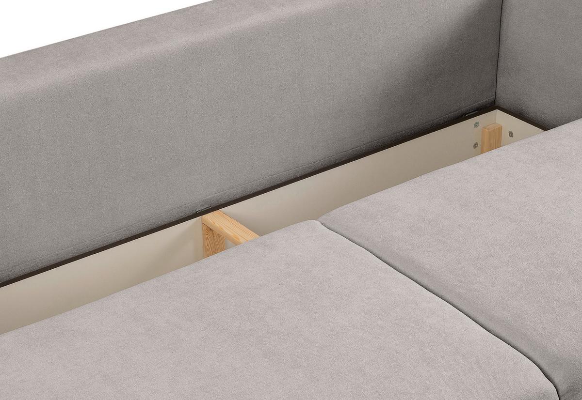 Schlafsofa Point Hellgrau - Hellgrau/Schwarz, Basics, Holz/Kunststoff (250/95/99cm) - MID.YOU