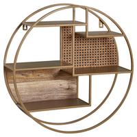 Stenski Regal Wl6.476 - rjava/barve medenine, Moderno, kovina/les (62/62/17cm) - MID.YOU