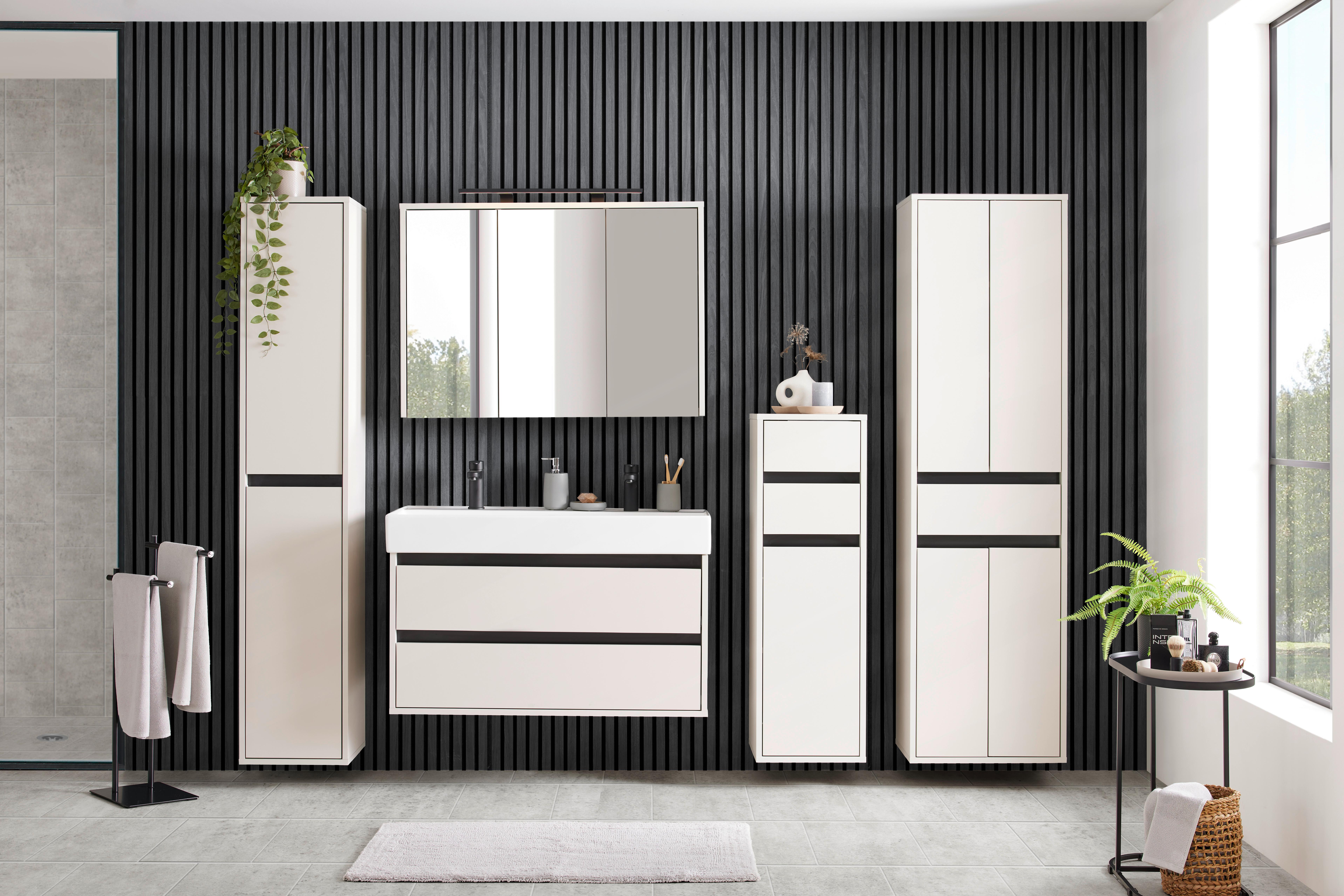 HÖGSKÅP SOPHIA -EXKLUSIV- - svart/kashmir, Modern, trämaterial (35/190/33cm) - Mömax