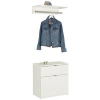 Schuhschrank in Weiß - Weiss Hochglanz/Chromfarben, Modern, Holzwerkstoff/Metall (61/62+3+14/34cm) - Mömax