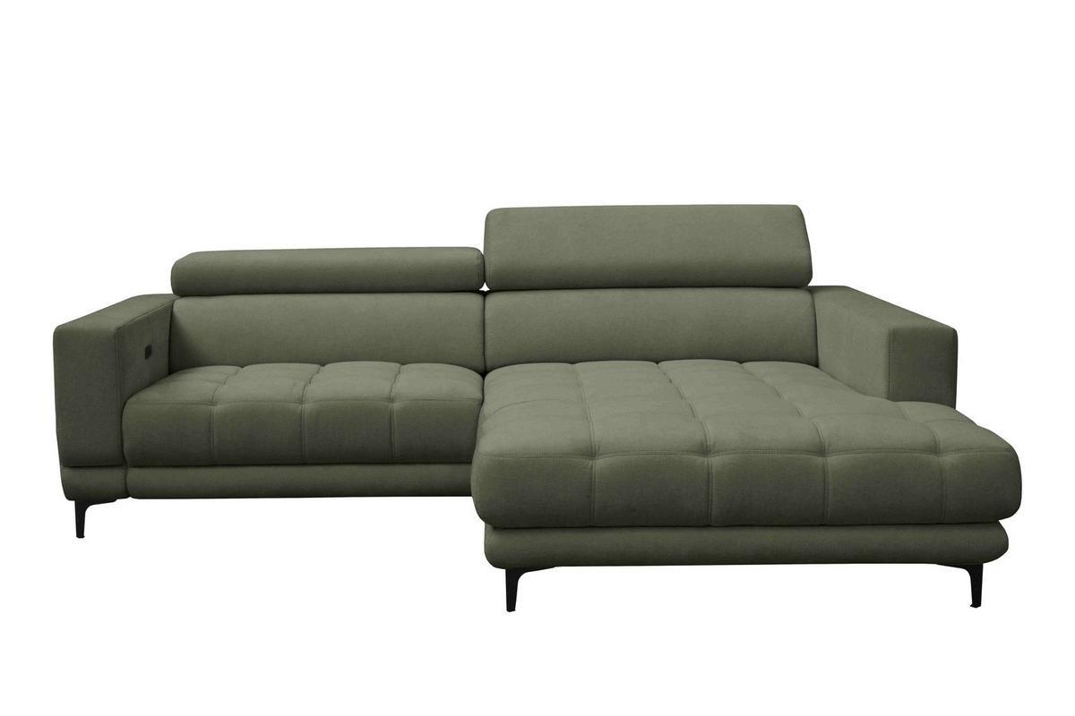 Sarokkanapé Aspen - zöld, Konventionell, faalapú anyag/textil (264/192cm)