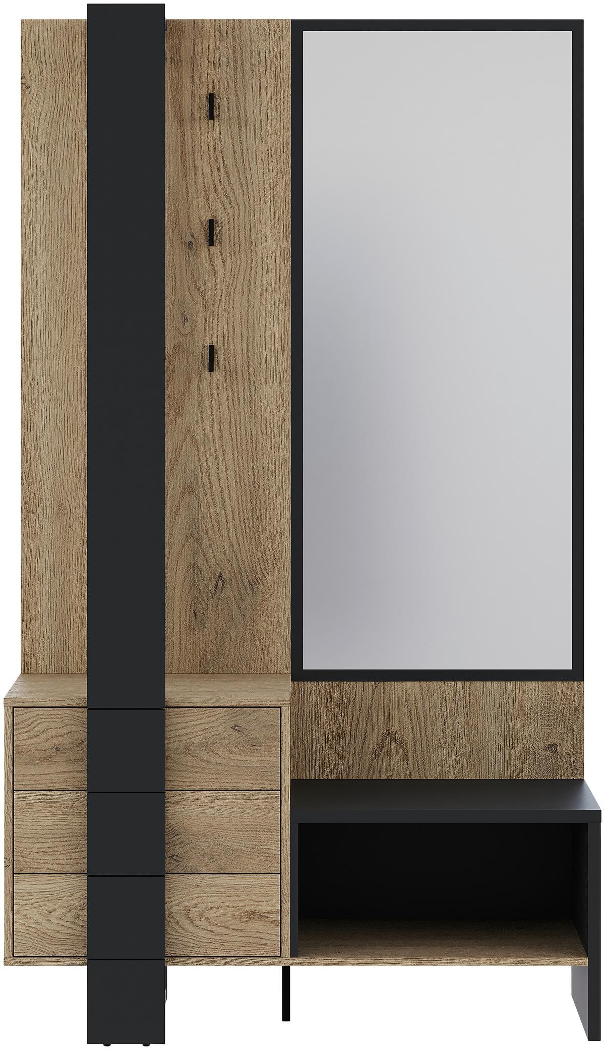 PRZEDPOKÓJ SILENT - kolor dębowy/antracytowy, Konventionell, materiał drewnopochodny (115/200/41,6cm) - Carryhome