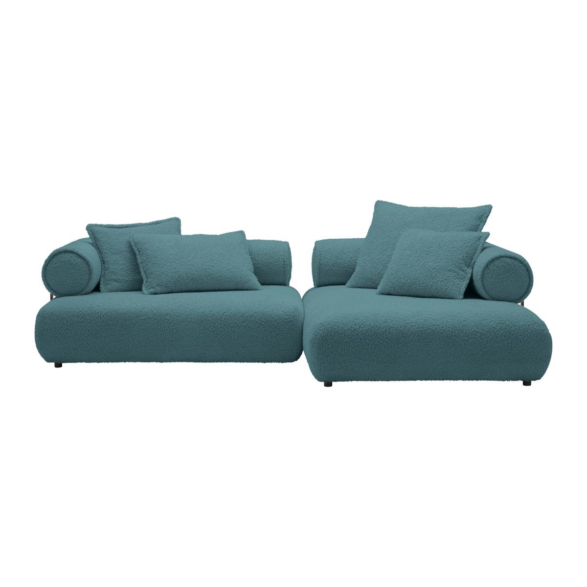 Wohnlandschaft Casimir Petrol - Petrol/Schwarz, LIFESTYLE, Kunststoff/Textil (310/180cm) - Premium Living