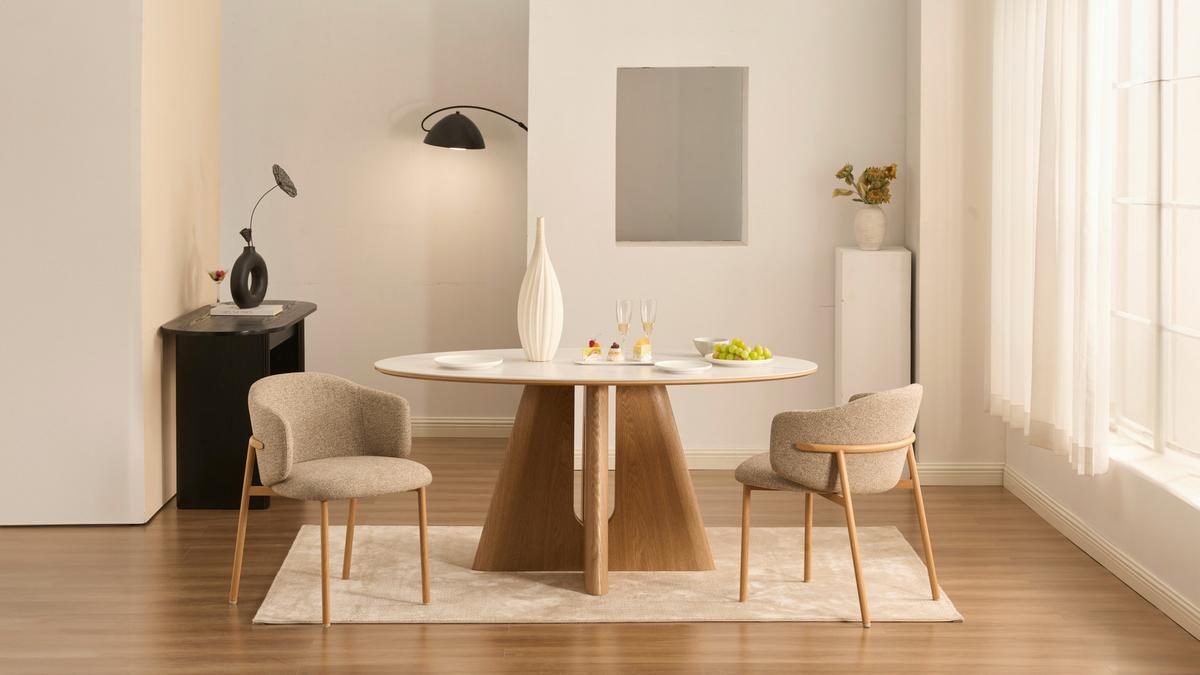 Jedilna Miza Otis, Barva Hrasta, Bela, 160x90 - barve hrasta/bela, Moderno, kamen/leseni material (160/90/75cm) - Livetastic