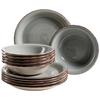 Tafelservice Lumaca aus Steingut, 12-teilig - Grau, Basics, Keramik - Mäser