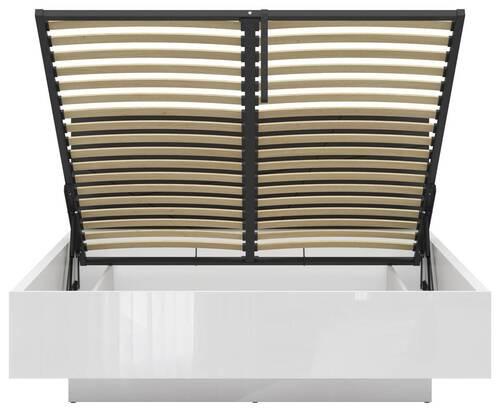 Bett Forn ca. 160x200 cm Schwarz/Weiß - Weiß Hochglanz/Schwarz, MODERN, Holzwerkstoff (160/200cm) - MID.YOU
