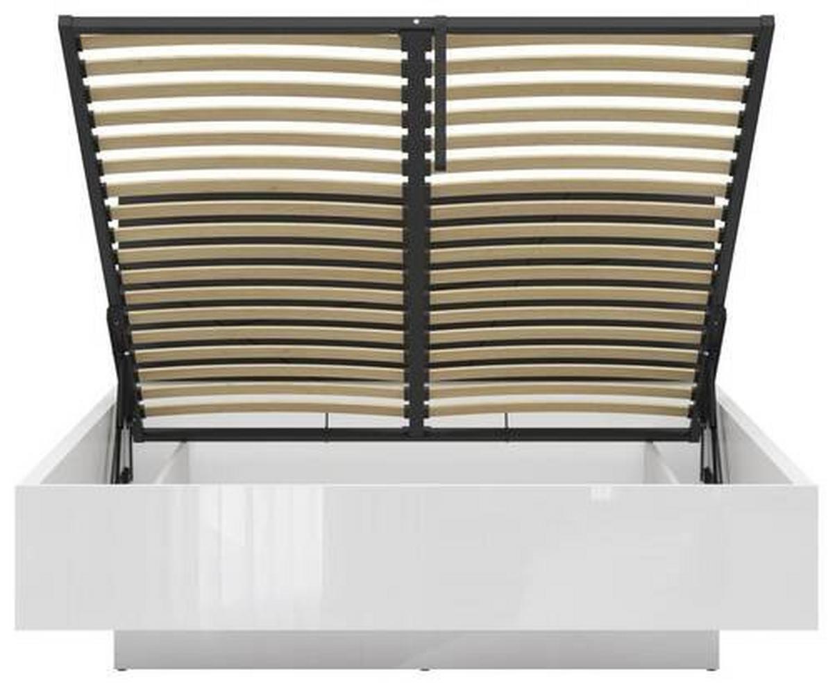 Bett Forn ca. 160x200 cm Schwarz/Weiß - Weiß Hochglanz/Schwarz, MODERN, Holzwerkstoff (160/200cm) - MID.YOU