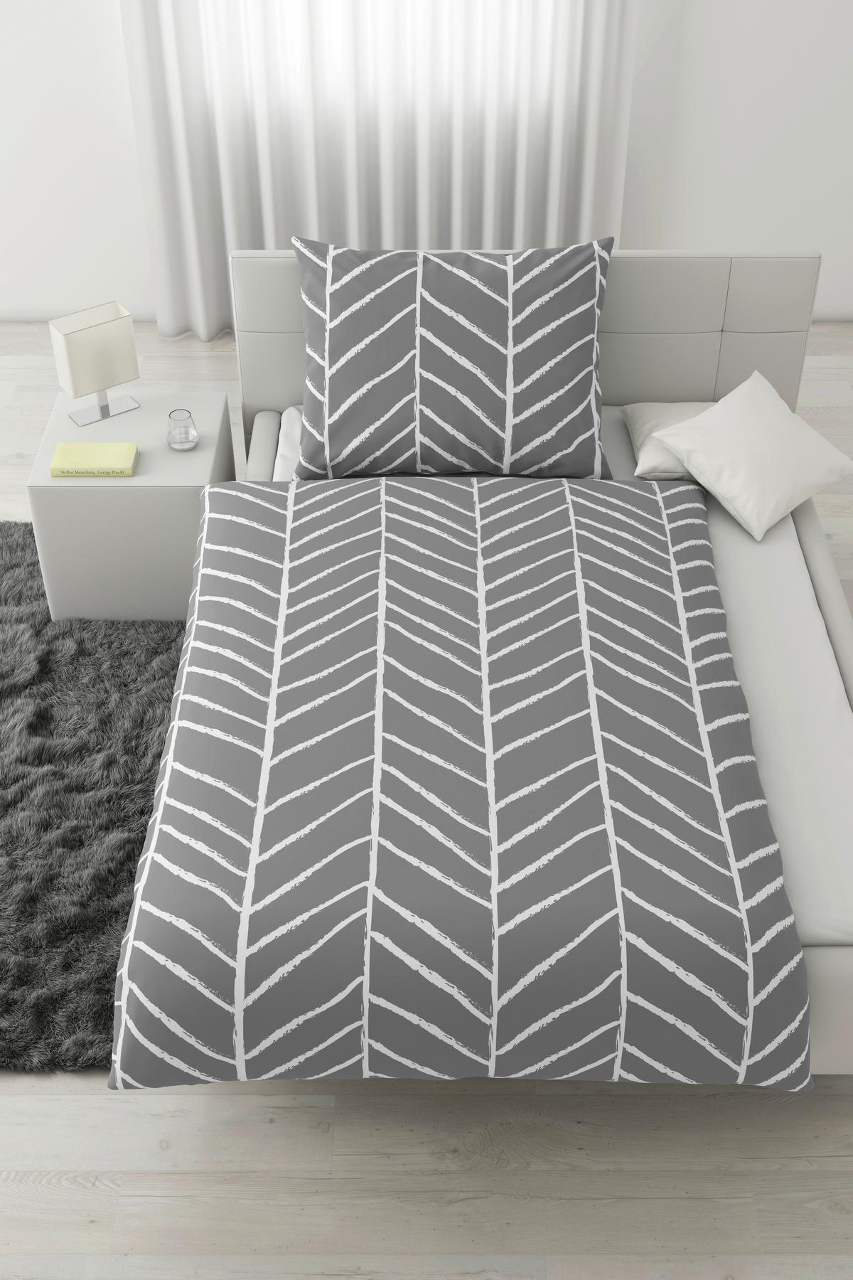 Posteljina Marble 140x200/60x80 Cm - siva, Konvencionalno, tekstil (140/200cm) - Modern Living