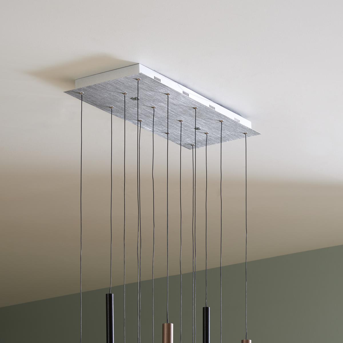 LAMPA WISZĄCA LED G93764/20 CEMBALO - kolor srebrny/czarny, Design, tworzywo sztuczne/metal (70/30/180cm)