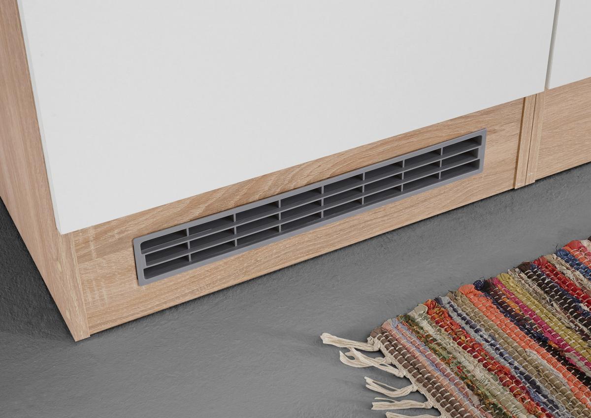 Küchenblock Economy Weiß/Eiche mit Geräte B: ca. 280 cm - Eichefarben/Weiß, Basics, Holzwerkstoff (280cm) - Respekta