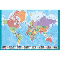 Schreibunterlage Weltkarte ca. 60x40cm - Kunststoff (60/40cm)