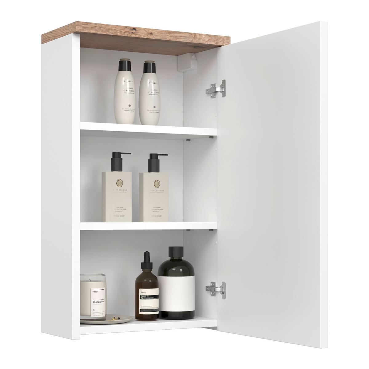 Viseča Omara Marbella, Bela, Hrast - bela, Moderno, leseni material (40/70/20cm) - Mömax