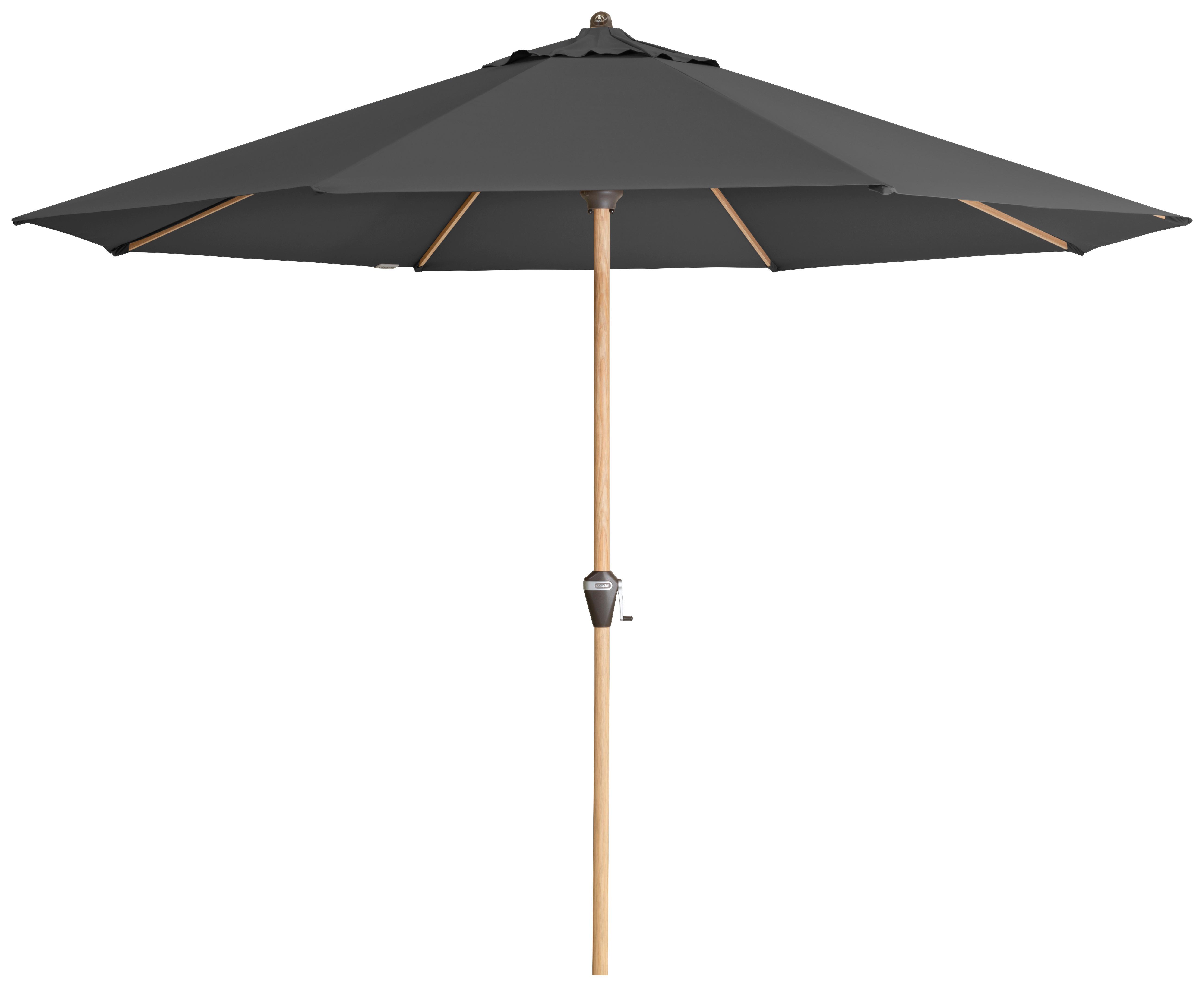 Sonnenschirm Alu Wood Ultra 350 Anthrazit/Eschefarben - Anthrazit/Eschefarben, Design, Textil/Metall (350/350cm) - Doppler