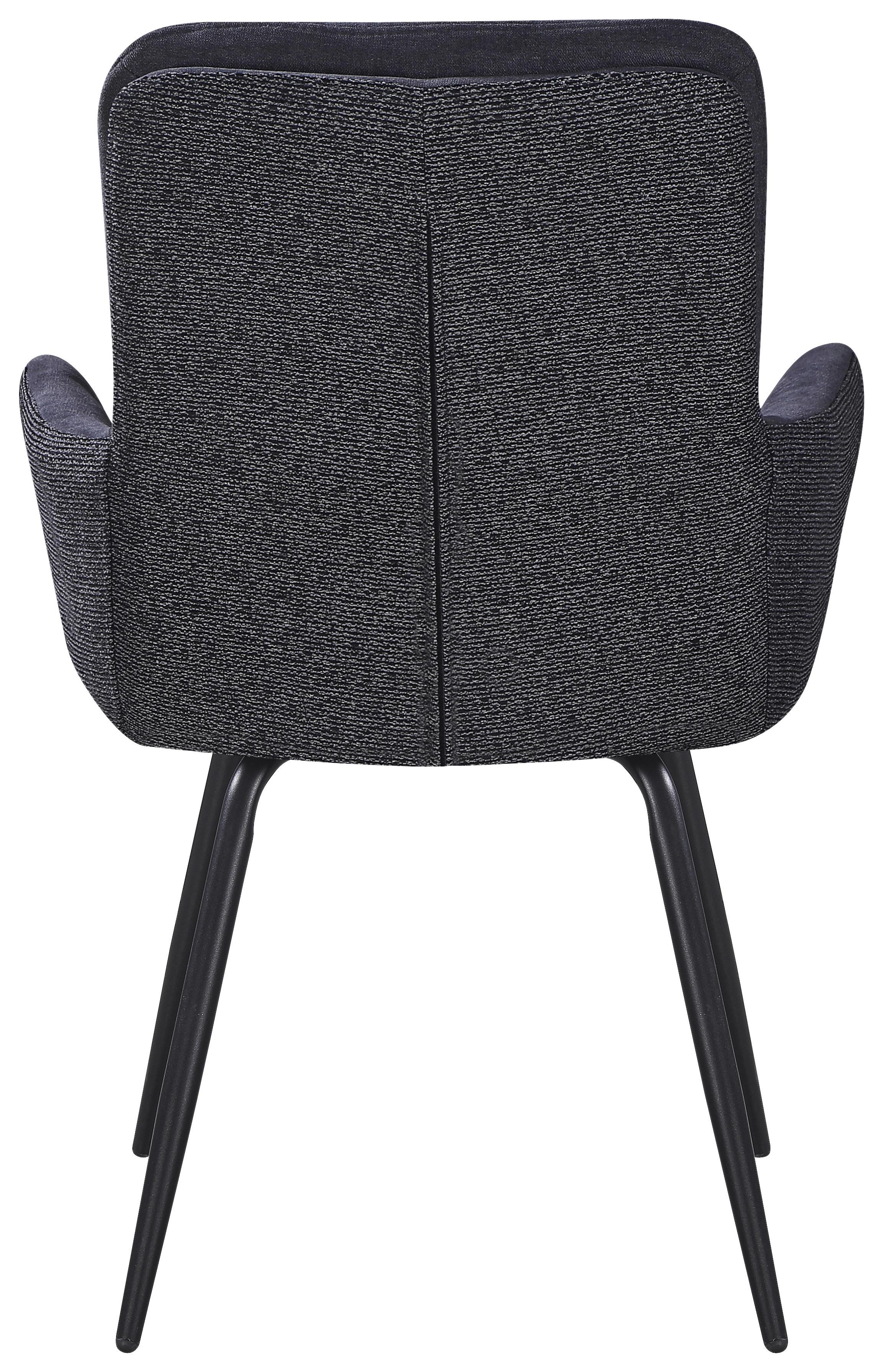STOL MED ARMSTÖD NOVA - grå/svart, Modern, metall/textil (61/89/67cm) - Mömax