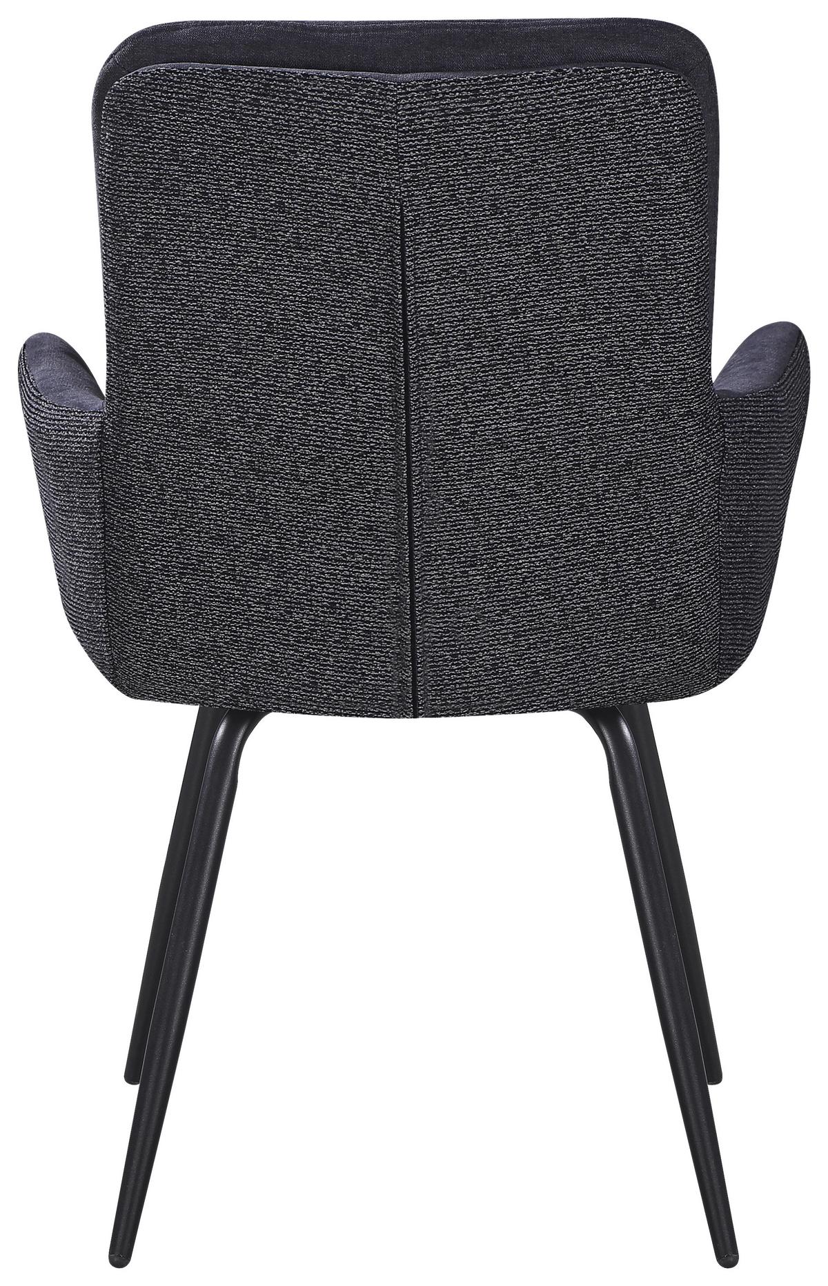 Armlehnstuhl Nova Grau/Schwarz - Schwarz/Grau, MODERN, Textil/Metall (61/89/67cm) - Premium Living