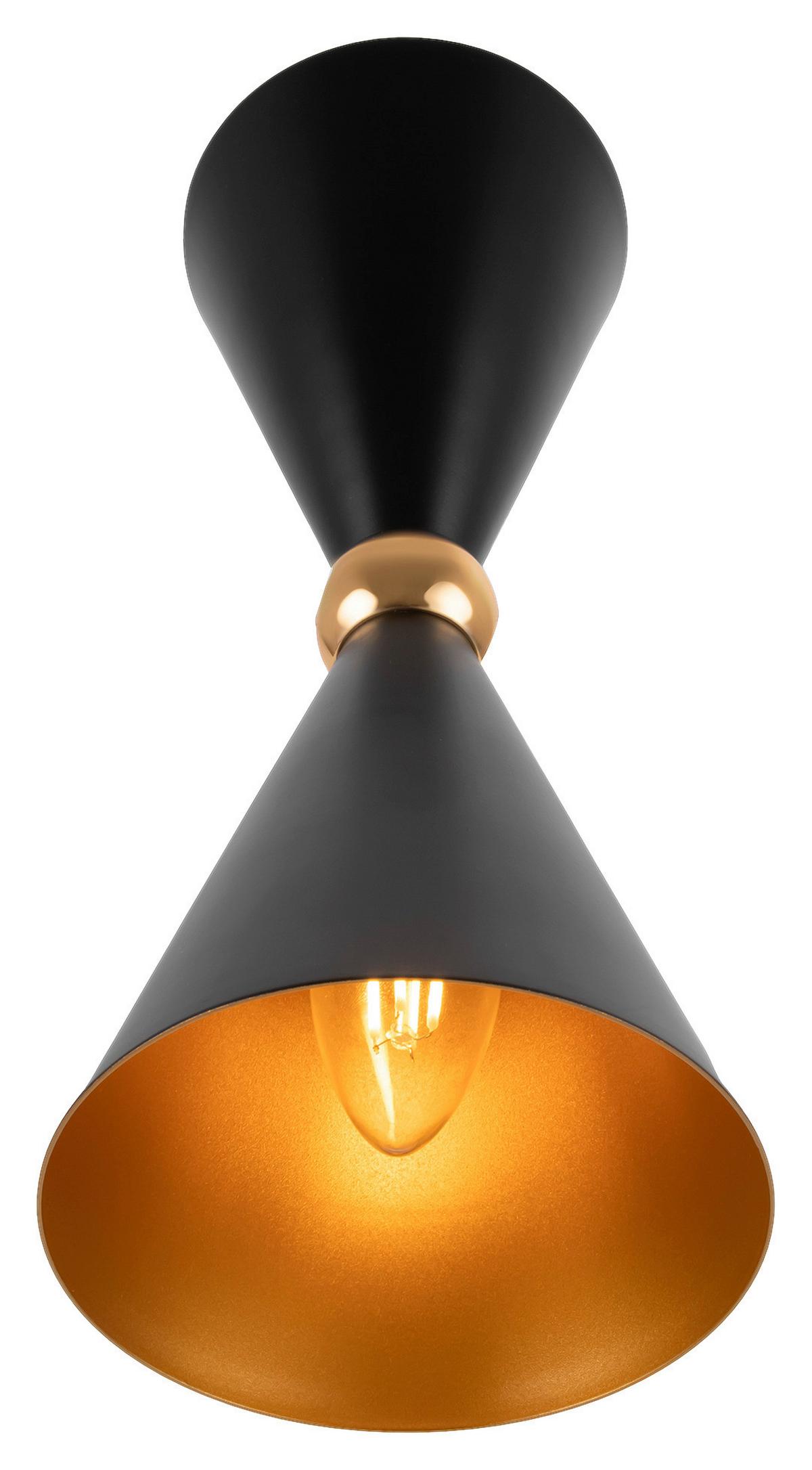 Wandleuchte Vesper Schwarz max. 40 Watt - Goldfarben/Schwarz, Trend, Metall (18/32/32cm) - MAYTONI