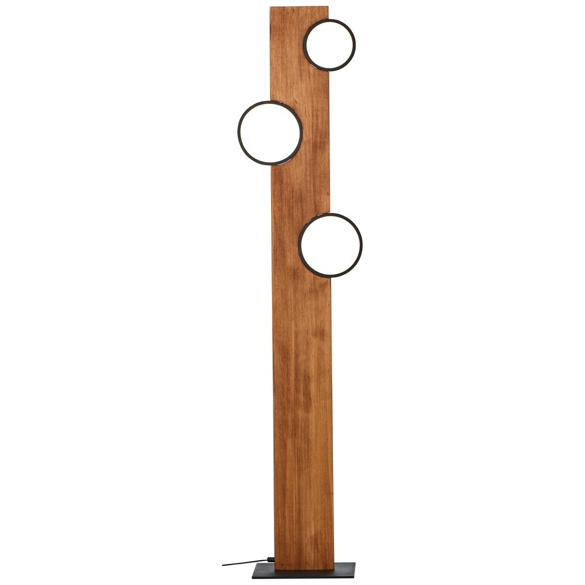 LED-Strahler Cheesy Schwarz/Hellbraun max. 20 Watt - Hellbraun/Schwarz, Natur, Holz/Metall (140,4/31,2/18cm) - Brilliant
