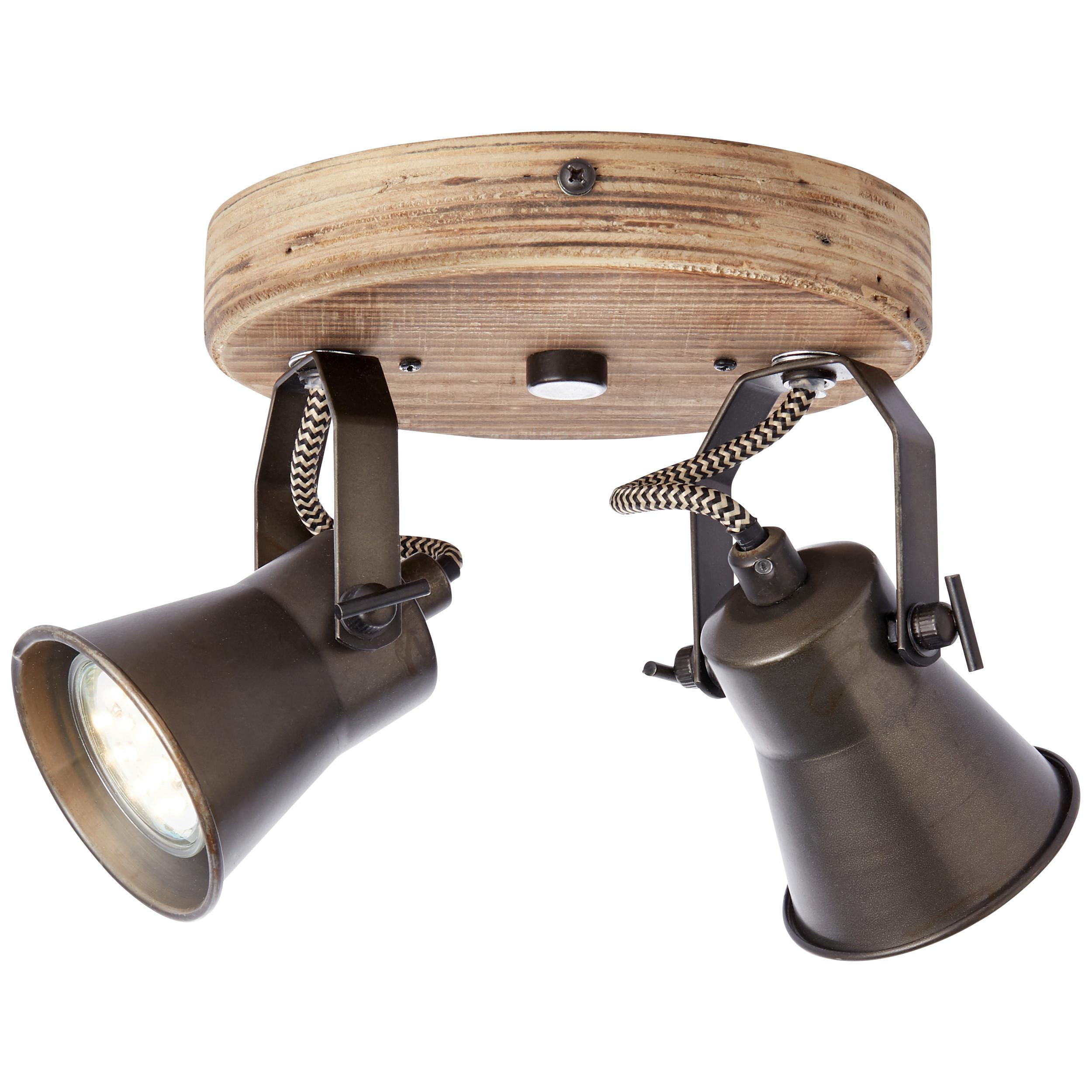 Deckenleuchte Seed in Schwarz max. 5 Watt - Schwarz, Natur, Holz/Metall (16/13/23cm) - Brilliant