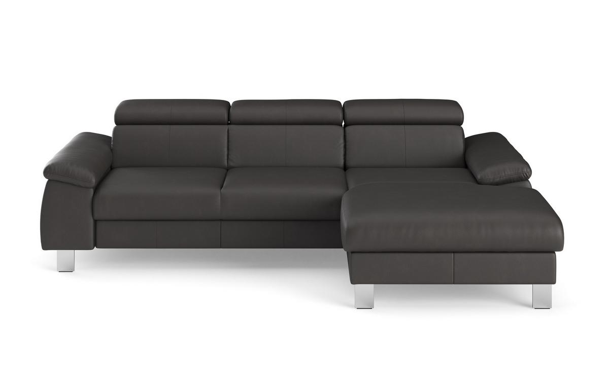 Sarokkanapé Micky - szürke, Modern, bőr (244/72-88/166cm)