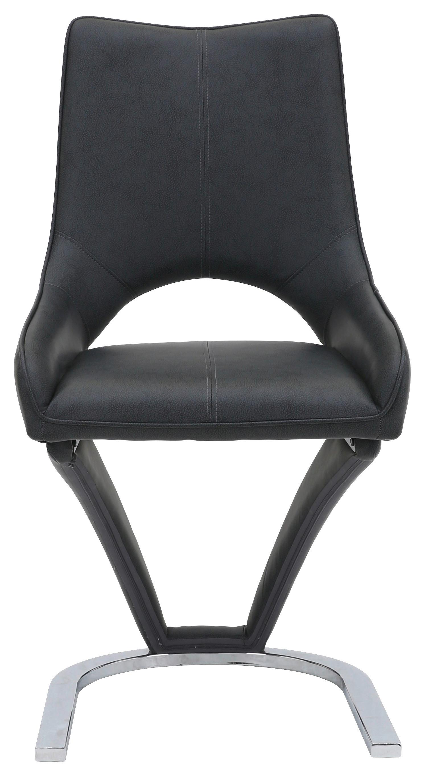 Stol Sebastiano - barve kroma/črna, Design, kovina/tekstil (49/90/58cm)