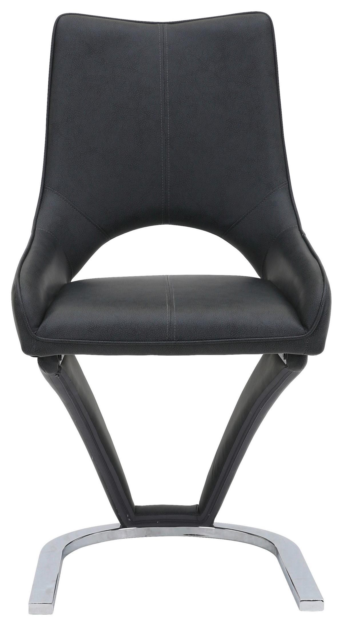 Stol Sebastiano - barve kroma/črna, Design, kovina/tekstil (49/90/58cm)