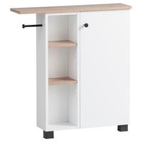 Unterschrank Balto Weiß - Wildeiche/Schwarz, MODERN, Holzwerkstoff/Kunststoff (70,7/77/17cm) - MID.YOU