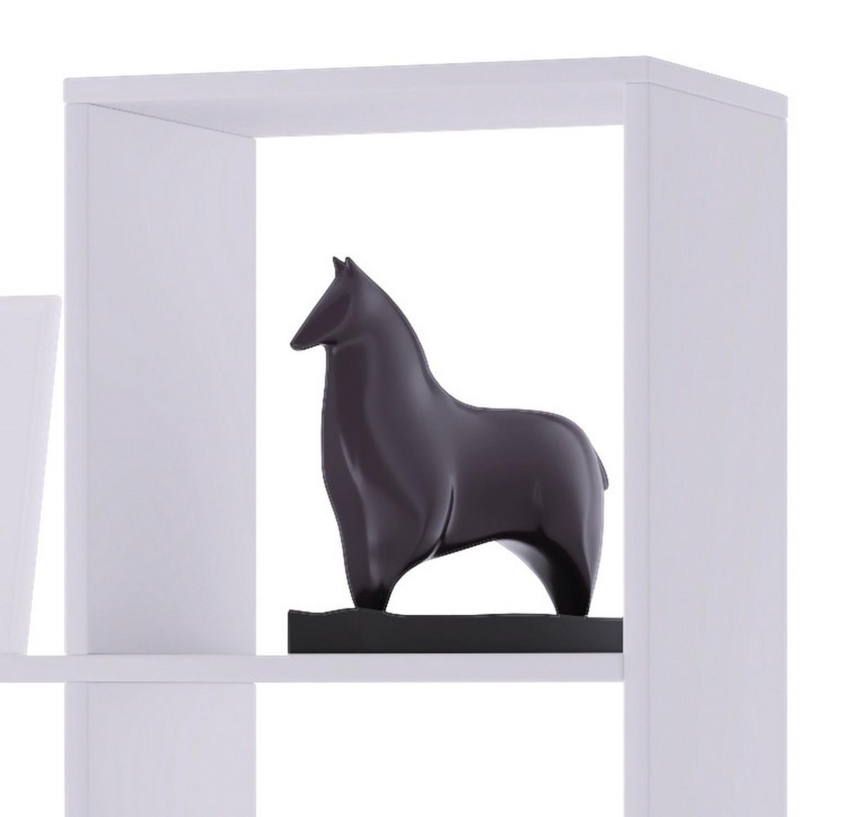 Standregal in Weiß Napoli - Schwarz/Weiß, KONVENTIONELL, Holzwerkstoff/Kunststoff (142,5/138,5/29cm) - MID.YOU