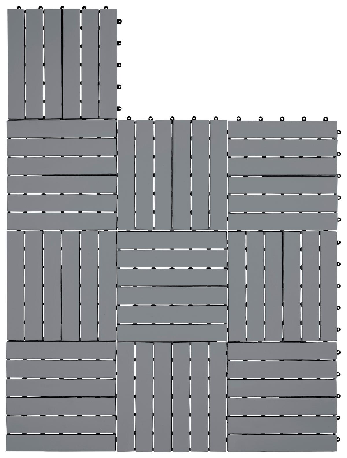 PŁYTKA TARASOWA AKACJOWA SZARA - czarny/szary, Modern, tworzywo sztuczne/drewno (30/30/2,4cm) - Ambia Garden