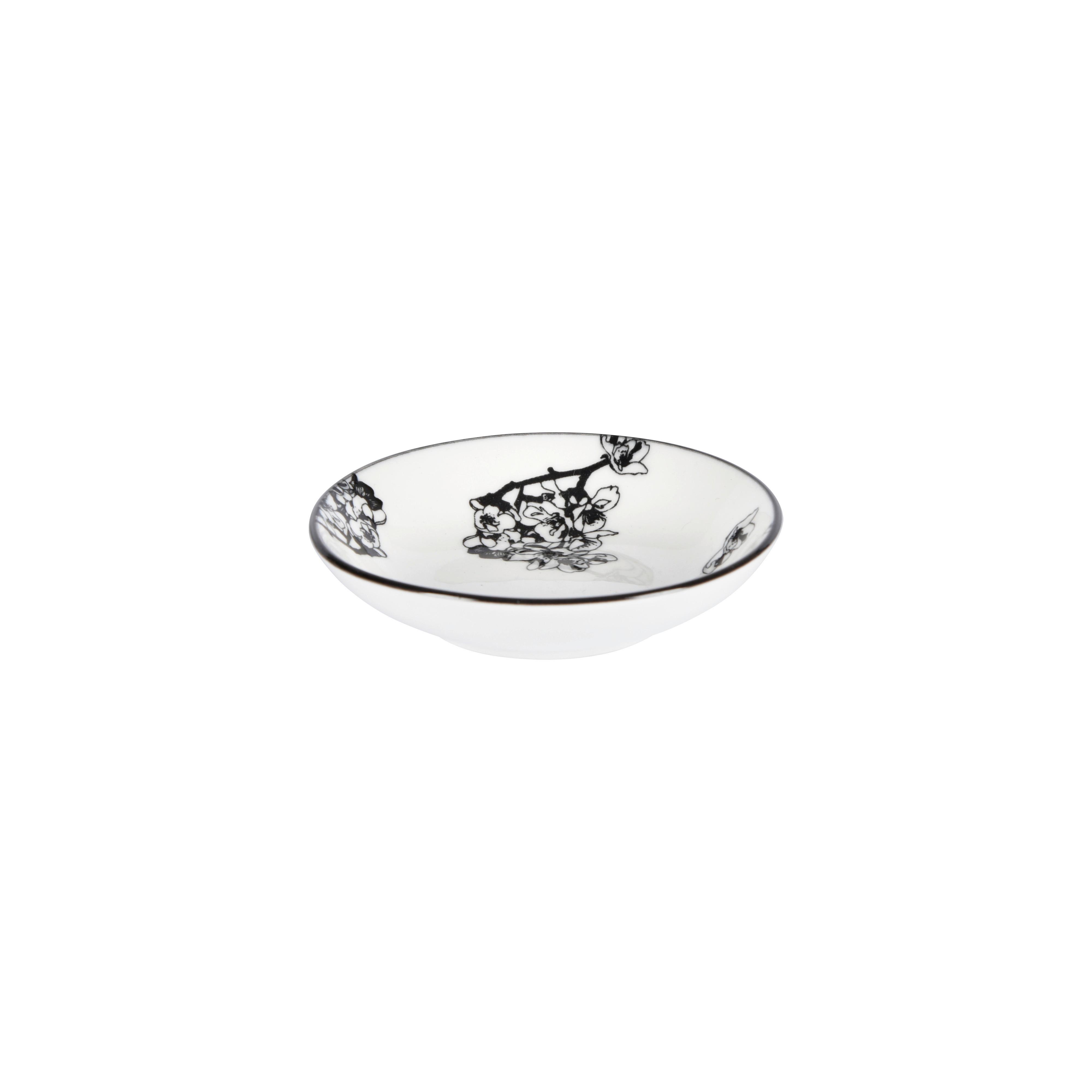 Dipschale Shiva in Schwarz/Weiß Ø ca. 10,1cm - Schwarz/Weiß, LIFESTYLE, Keramik (10,1/2,4cm) - Mömax