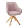 Armlehnstuhl Leonie Rosa Webstoff Drehbar Gepolstert - Eichefarben/Rosa, MODERN, Holz/Textil (60/84/61cm) - Bessagi Home