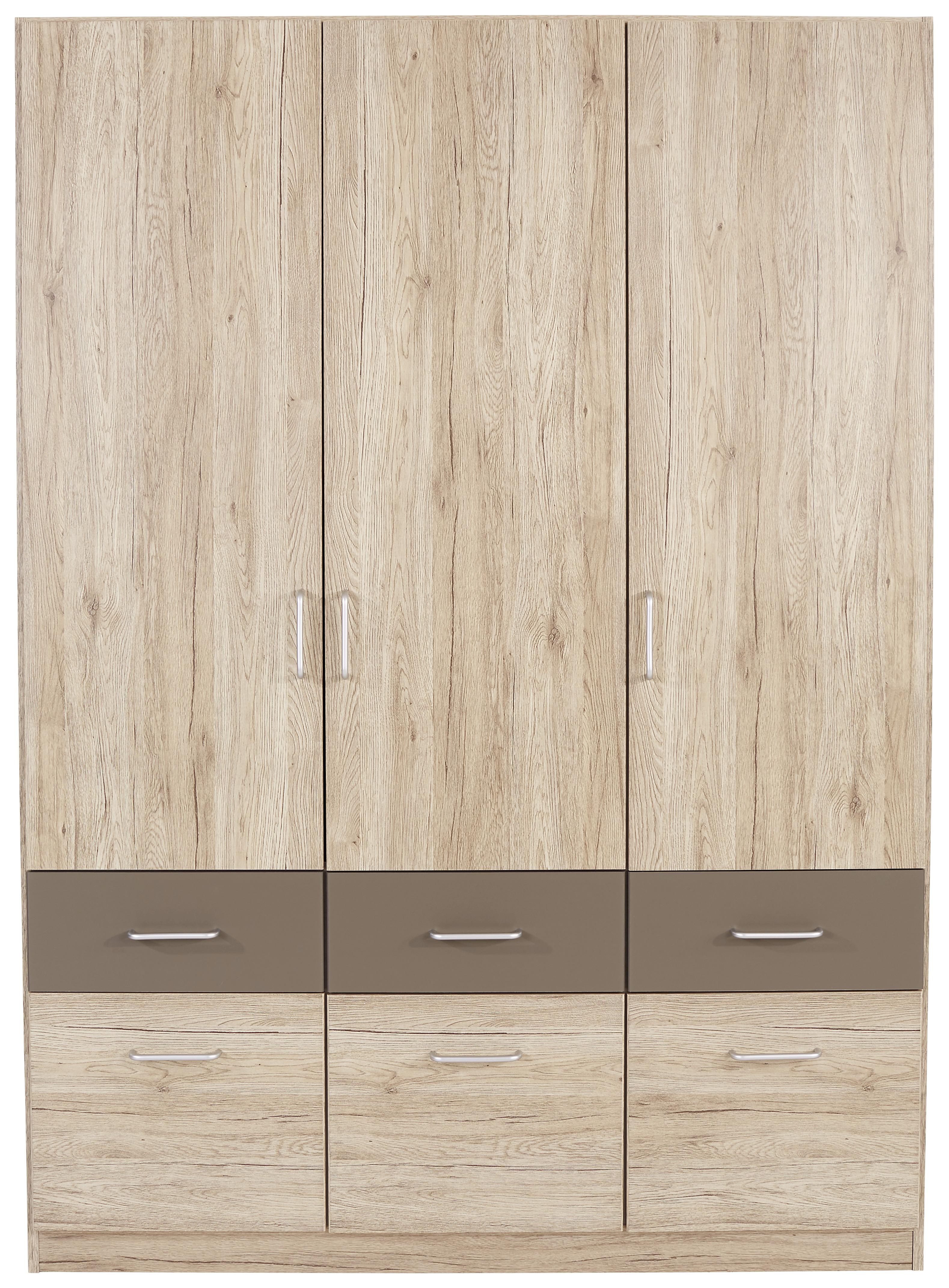 Dulap de haine Aalen-extra - culoare lemn stejar/gri, Konventionell, material pe bază de lemn (136/197/54cm)