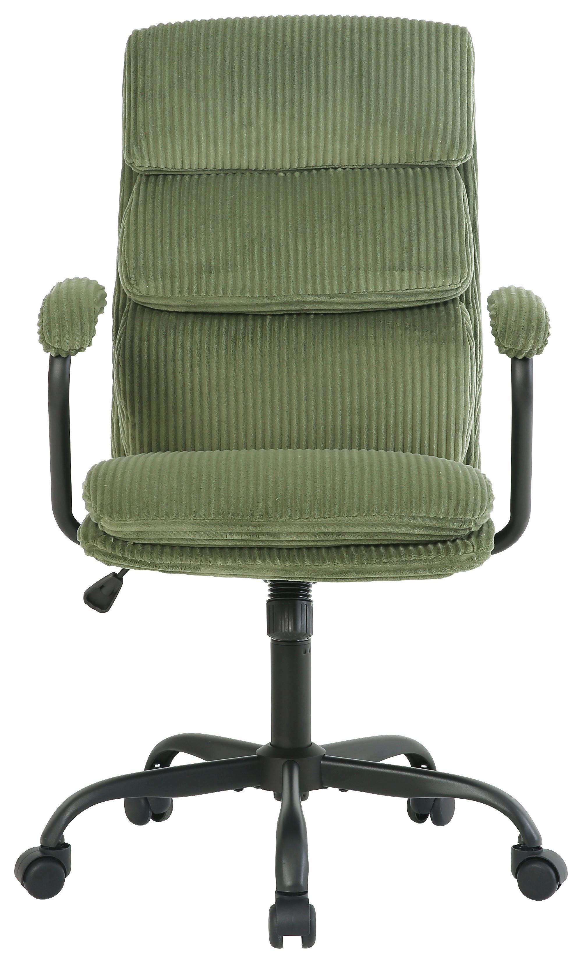 SNURRSTOL MANHATTAN 2 - grön/svart, Modern, metall/trä (58/102-112/64,5cm) - Mömax