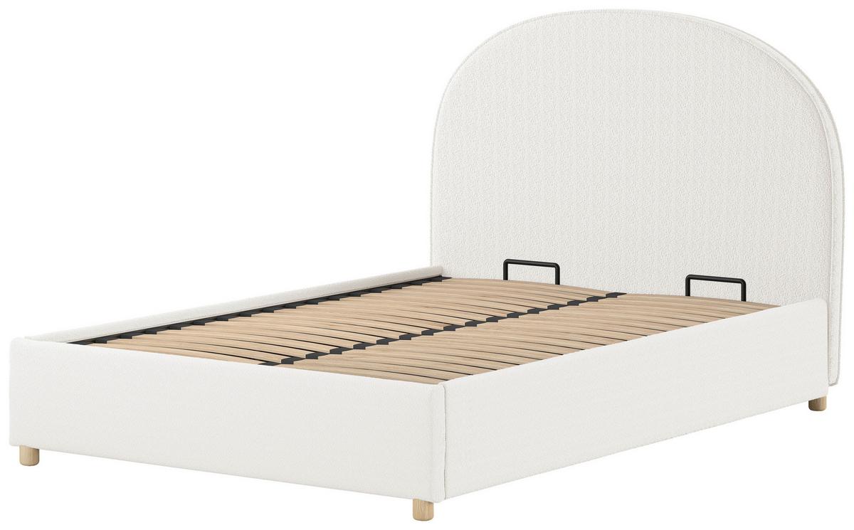 Kinder-/Juniorbett Moon Weiß ca. 140x200 cm Bouclé - Naturfarben/Weiß, ROMANTIK / LANDHAUS, Holz/Textil (140/200cm) - Vipack