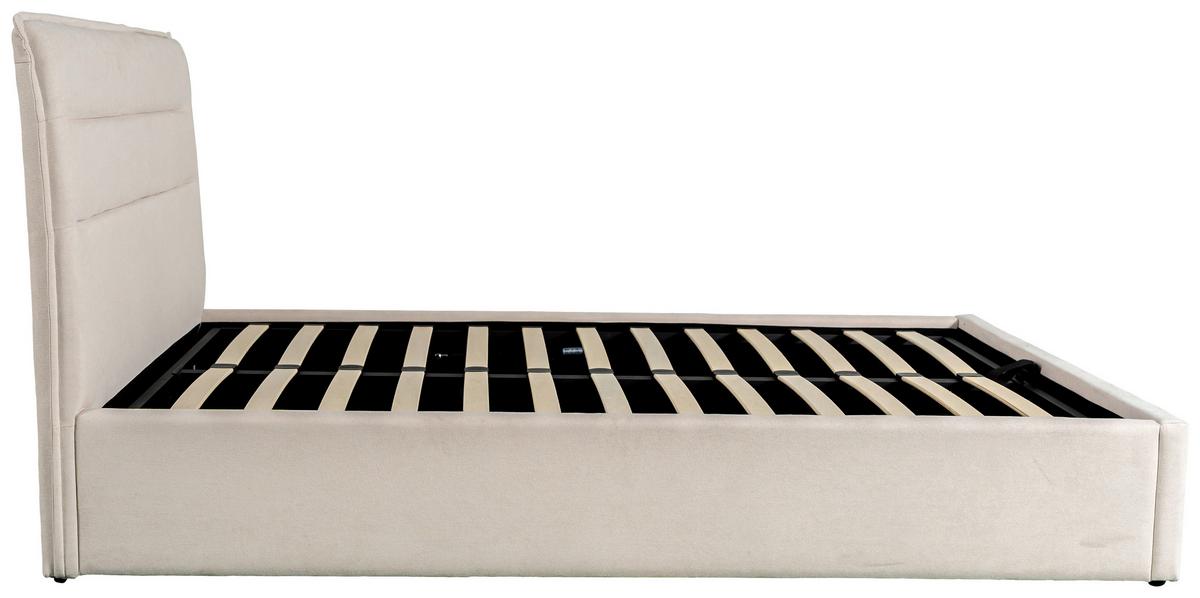 Tapecirani Krevet Sienna - bež/svijetlo siva, Lifestyle, drvo/metal (120/200cm) - Based