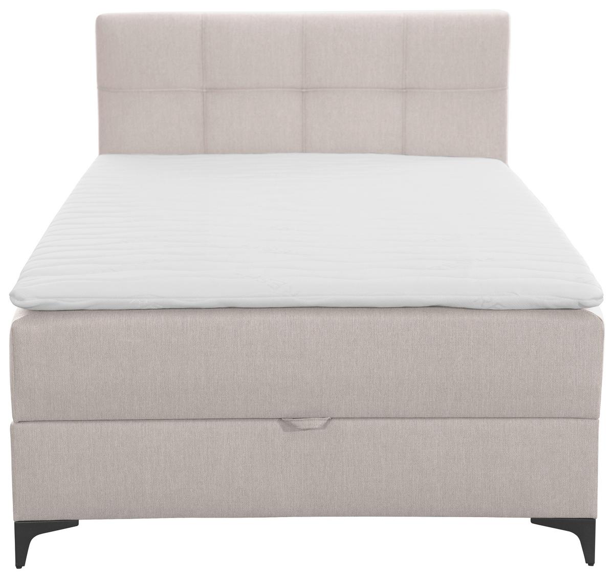 Oblazinjena Postelja Freddie, Bež, 120x200 - črna/bež, Konvencionalno, kovina/tekstil (120/200cm) - Mömax
