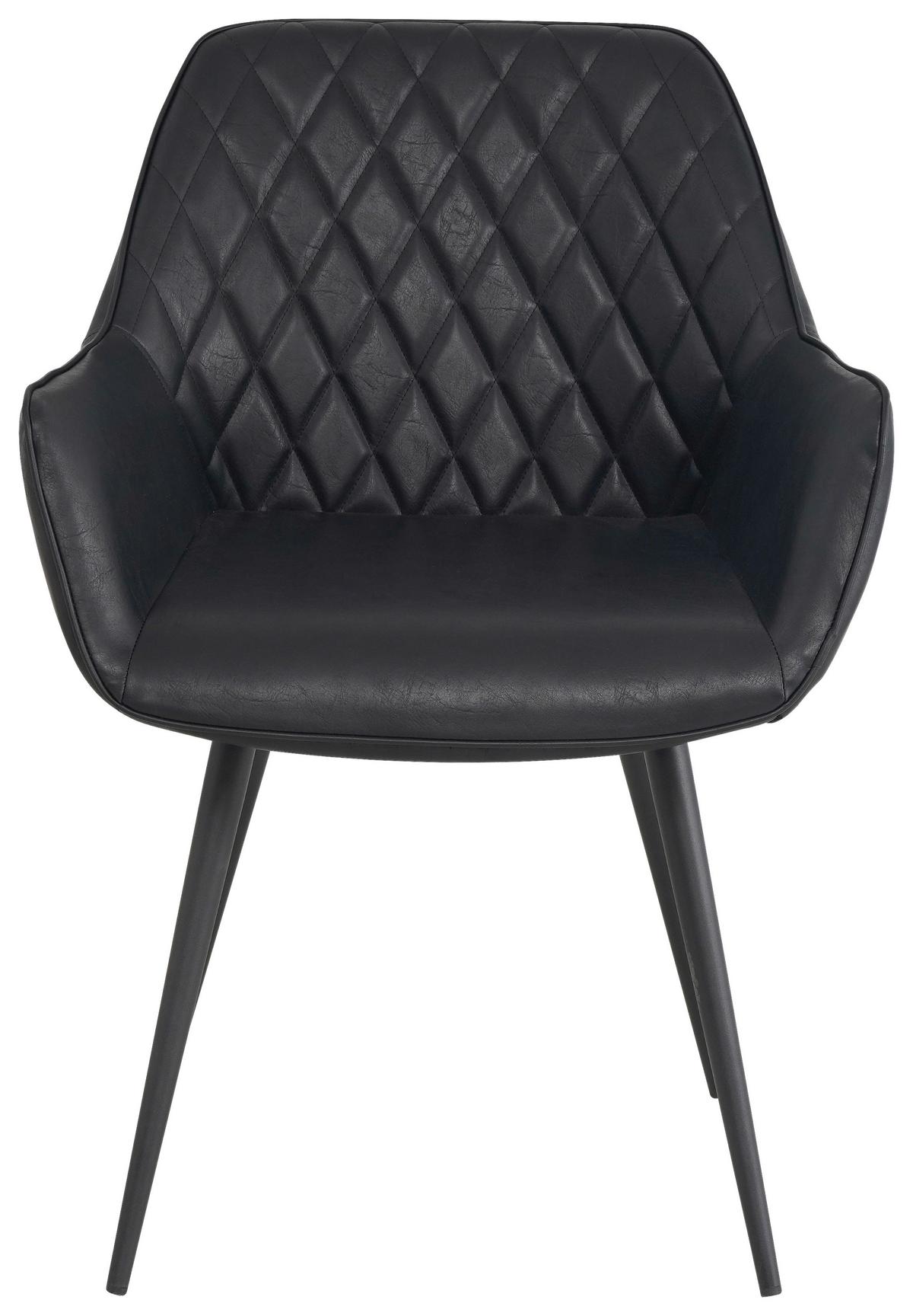 STUHL-SET COSE - Schwarz, KONVENTIONELL, Textil/Metall (62/83/60cm) - MID.YOU