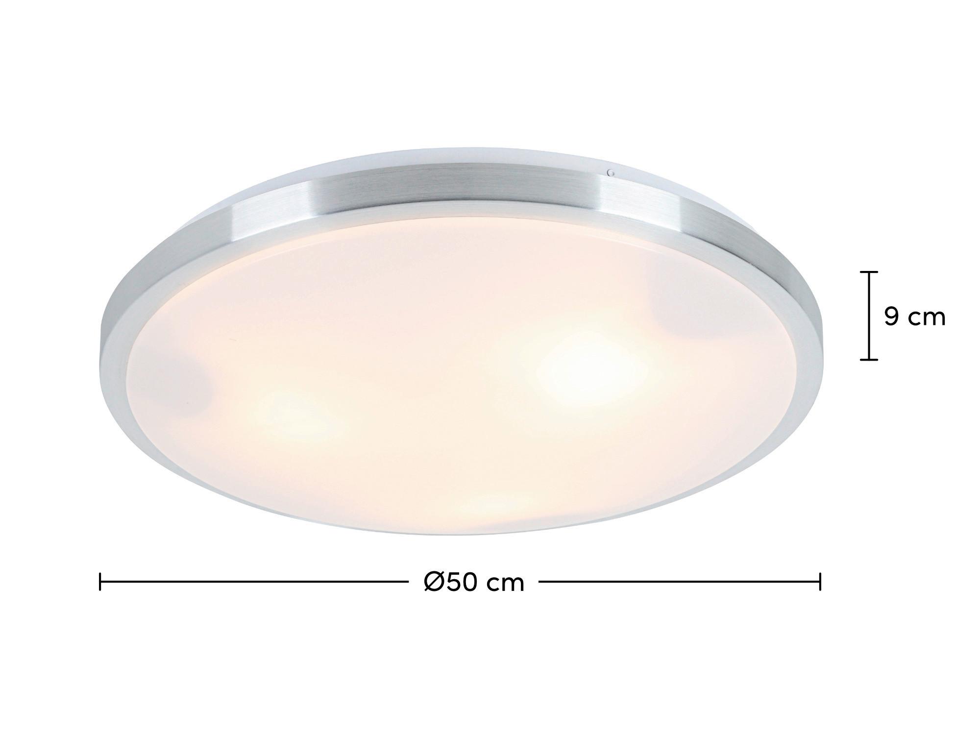 Stropna Svetilka Winfried - bela/barve aluminija, Konvencionalno, kovina/umetna masa (50/9cm) - Mömax
