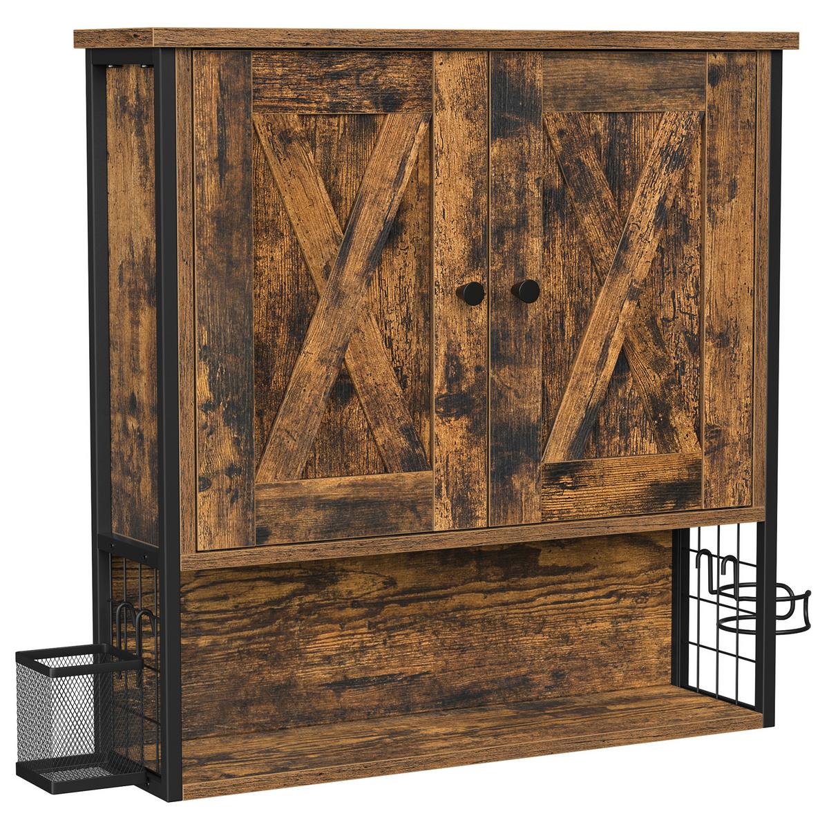 HÄNGESCHRANK WASHBASIN CABINET - Schwarz/Braun, MODERN, Holzwerkstoff/Metall (60/60/16cm) - MID.YOU