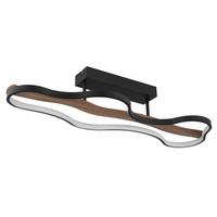 LED-Deckenleuchte Beezy Schwarz/Dunkelbraun max. 30 W - Dunkelbraun/Opal, Natur, Holz/Kunststoff (80,6/29/15cm) - Globo