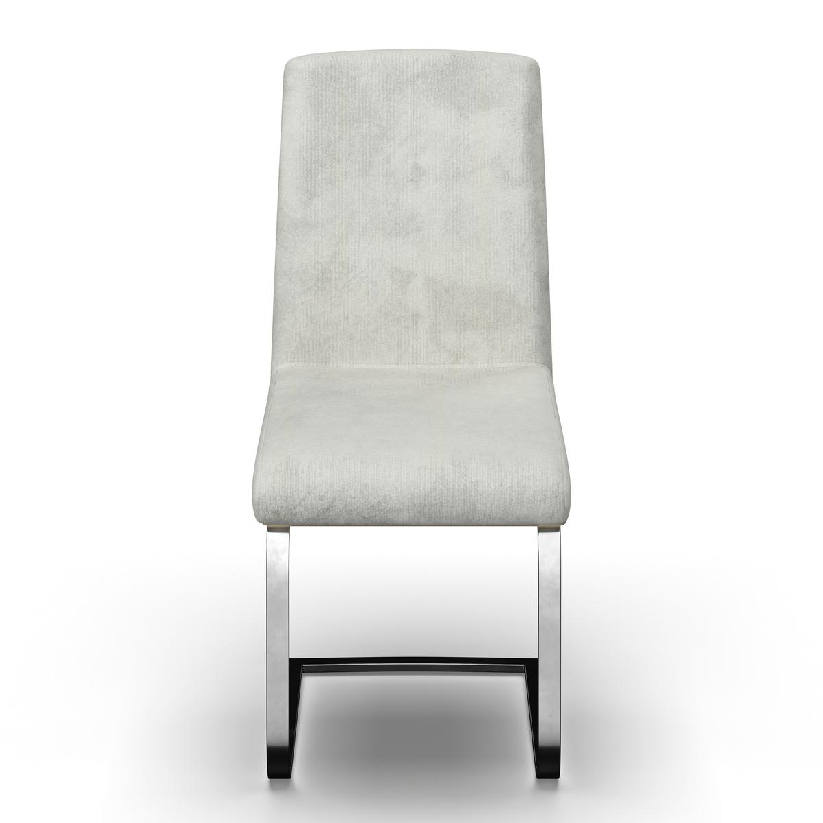 Schwingstuhl Nubia Creme Bouclé Gepolstert - Chromfarben/Eichefarben, MODERN, Holz/Textil (44/90/59cm) - Bessagi Home