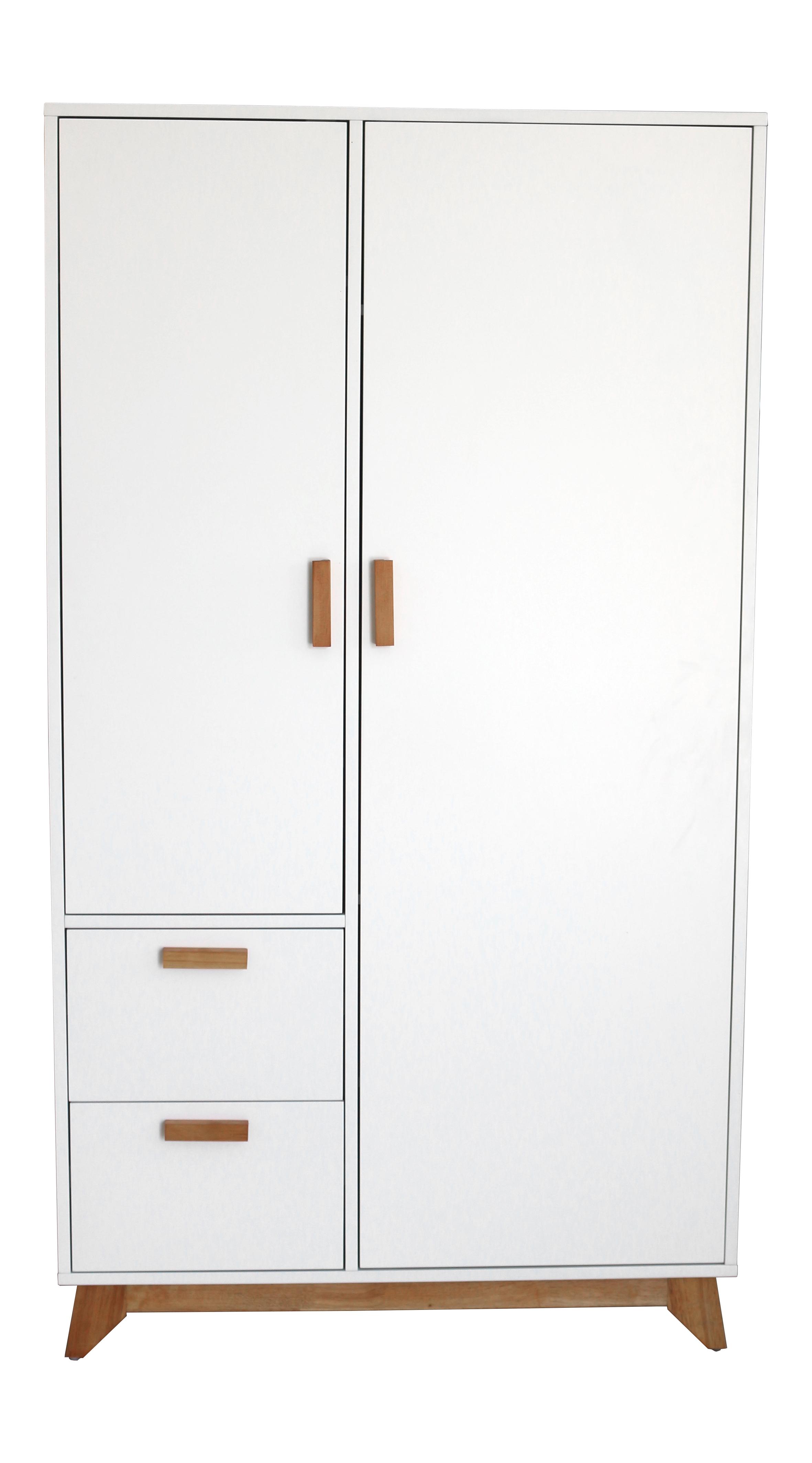 Ruhásszekrény Milan - natúr színű/fehér, Modern, fa (100/180/52cm) - Bessagi Home